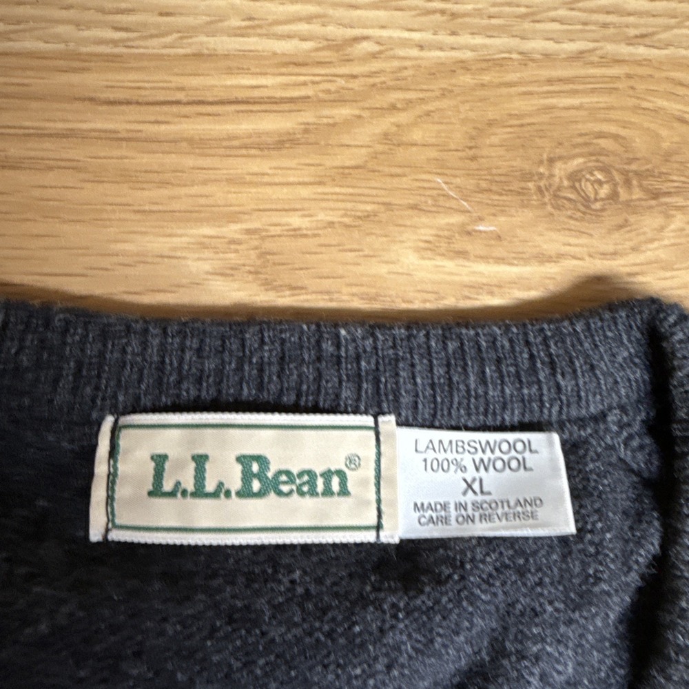 LL Bean Men's XL Lambswool Pullover Vest - Picture 2 of 5